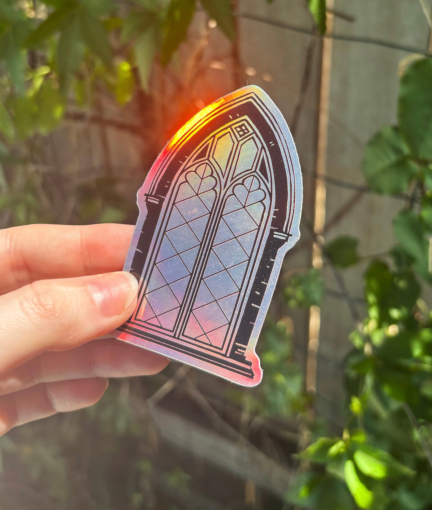 Cathedral Window Holographic Sticker