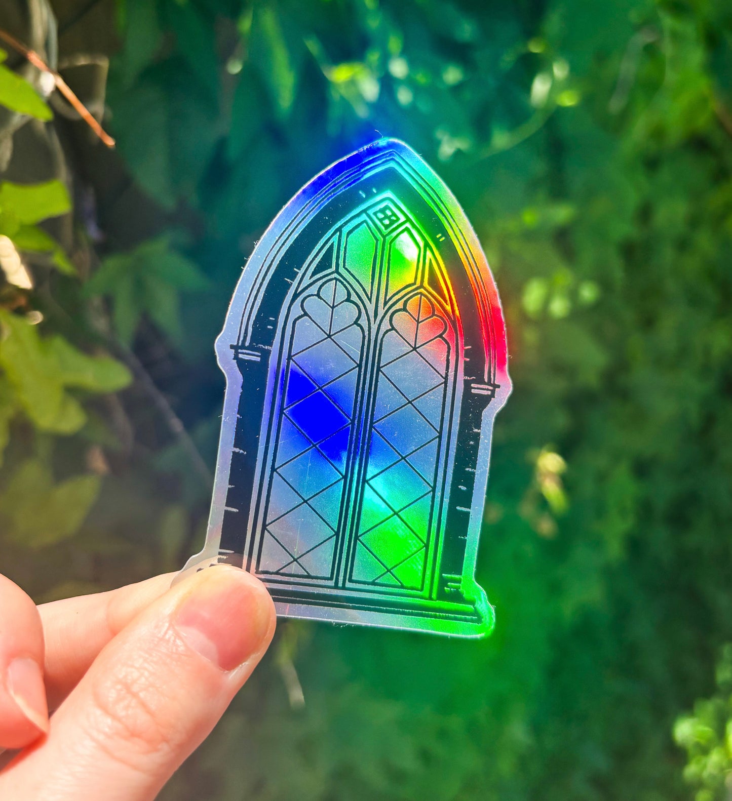 Cathedral Window Holographic Sticker